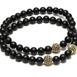 2 perlearmbånd "Onyx"