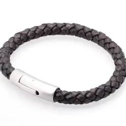 Armbånd i mørkbrun læderbolo 8mm