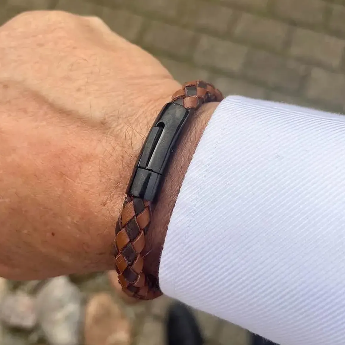 Armbånd læder Mørk/Lys