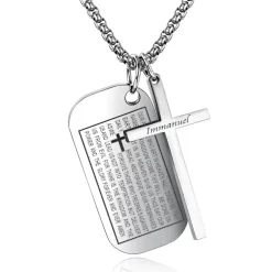 Bible Dog Tags and Cross / halskæde