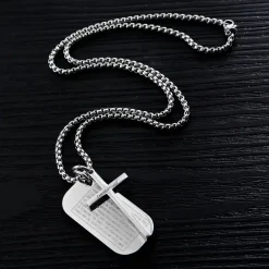 Bible Dog Tags and Cross / halskæde