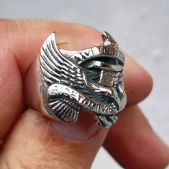 Biker ring i Stål "Eagle" ride to live