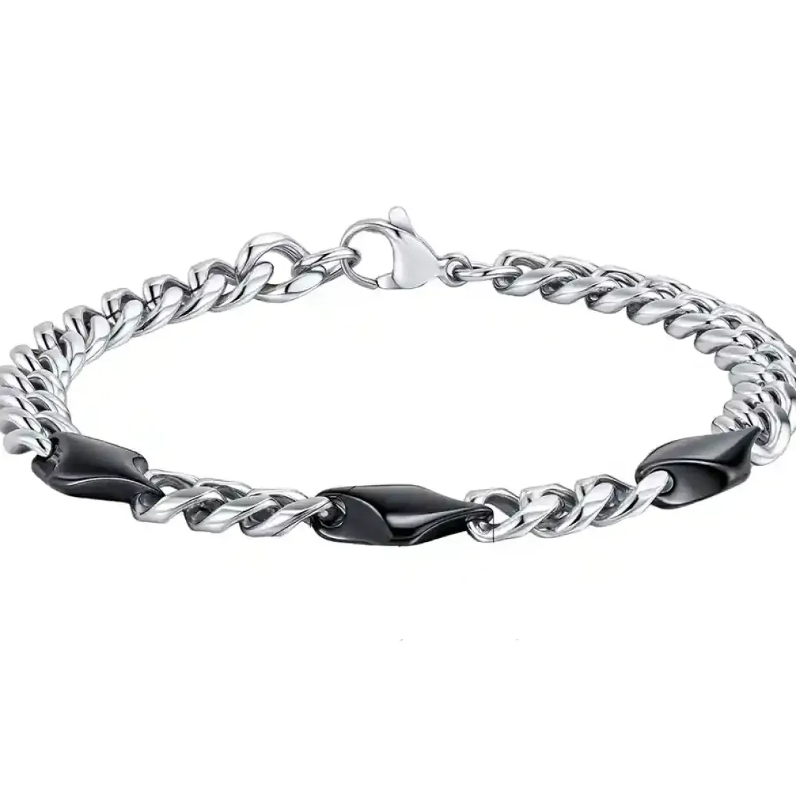 Black Steel Chain Bracelet – Herrearmbånd i Rustfrit Stål