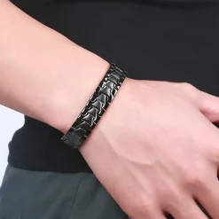 Blackcoatet stålarmbånd med magneter