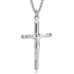 Blank kors smykke i rustfri stål