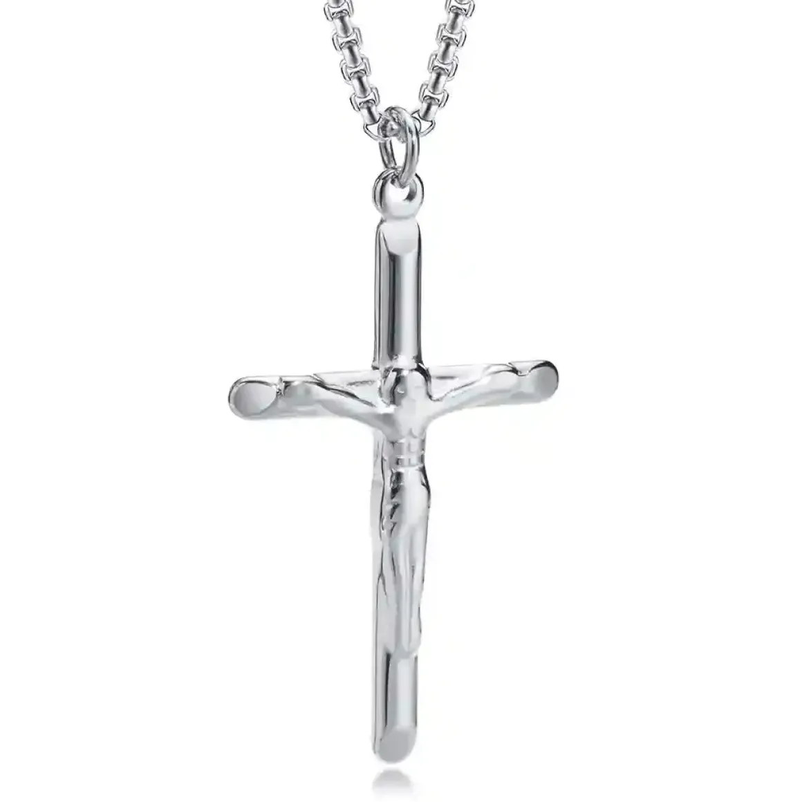 Blank kors smykke i rustfri stål