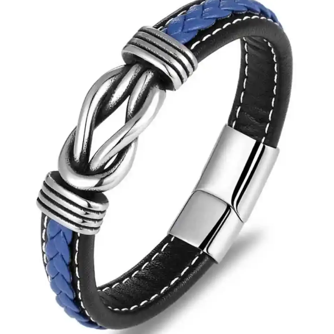 Blue strang læderarmbånd