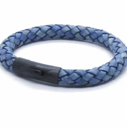 Blue Strato Læderarmbånd.