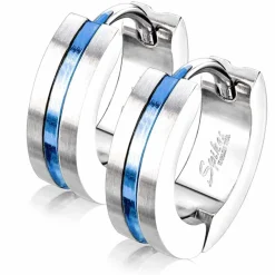 Blue stripe ørering i ædelstål