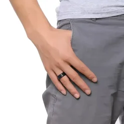 Blue Thin line tungstenring