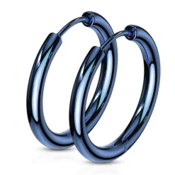 Bluecoatet Ørering i ædelstål 18mm