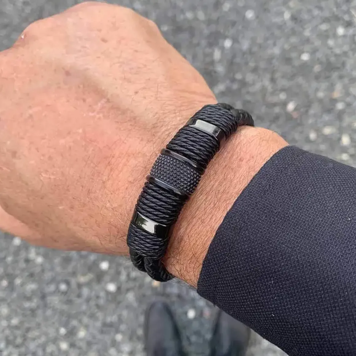 Bololæder Dobbelt i sort "Crawe"