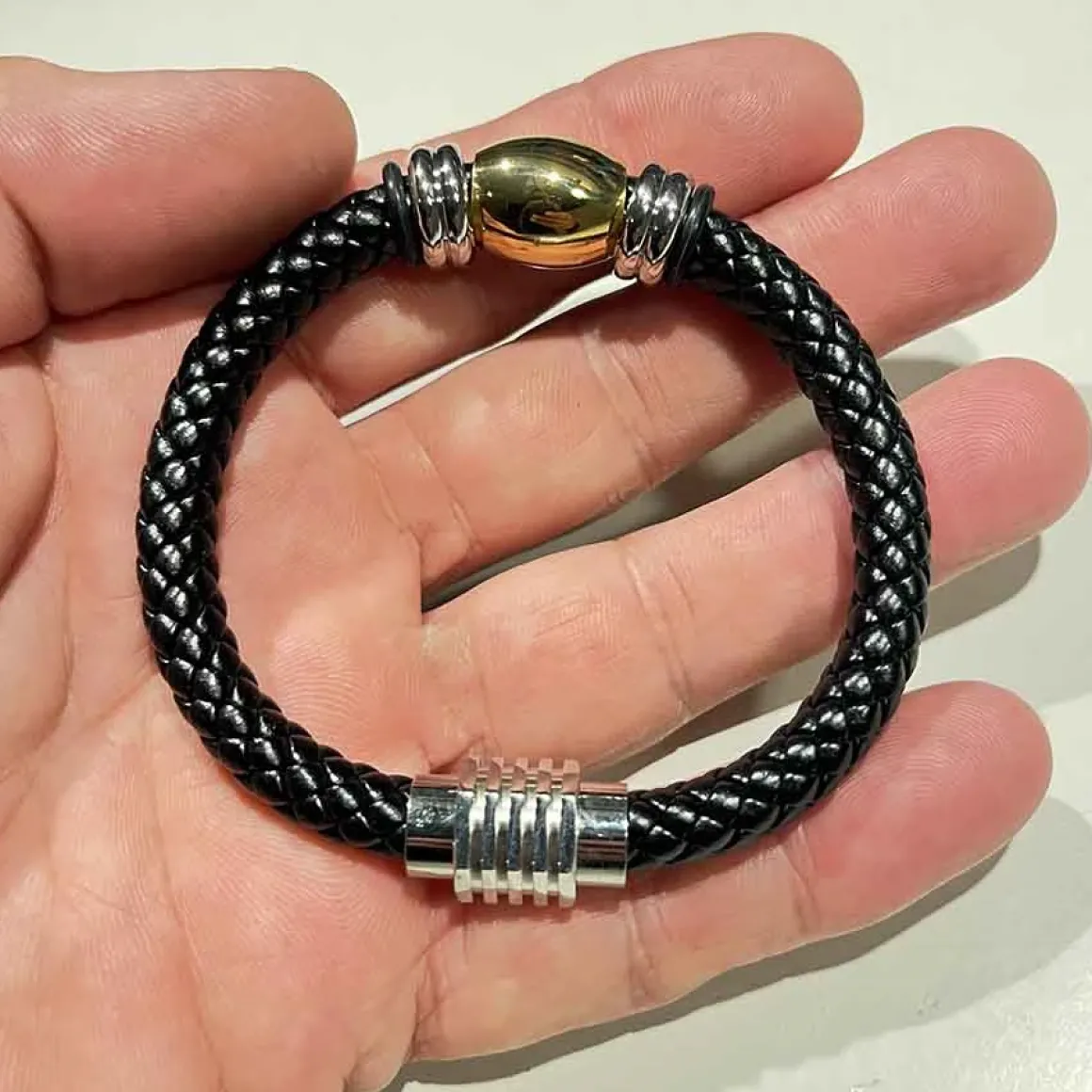 Bololæder sort med fotgyldt stål 21cm