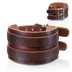 Brekk armbånd i imt. læder brun