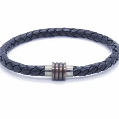 Bronz Leakos herrearmbånd i læder