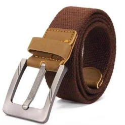 Brunt bælte i canvas 105 cm