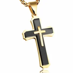 Christian kors i forgyldt stål