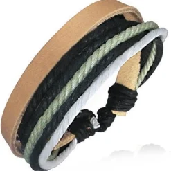 Cord Læder/Bomuld armbånd.