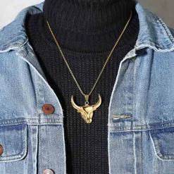 Cow golden halsmykke i stål