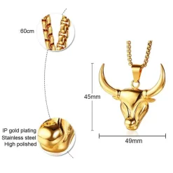 Cow golden halsmykke i stål