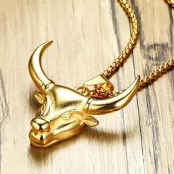 Cow golden halsmykke i stål