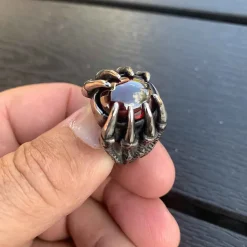 Crimson Claw Ring – Herre ring med blodrød sten