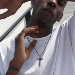 Croce Korssmykke i rustfri stål Blackcoat