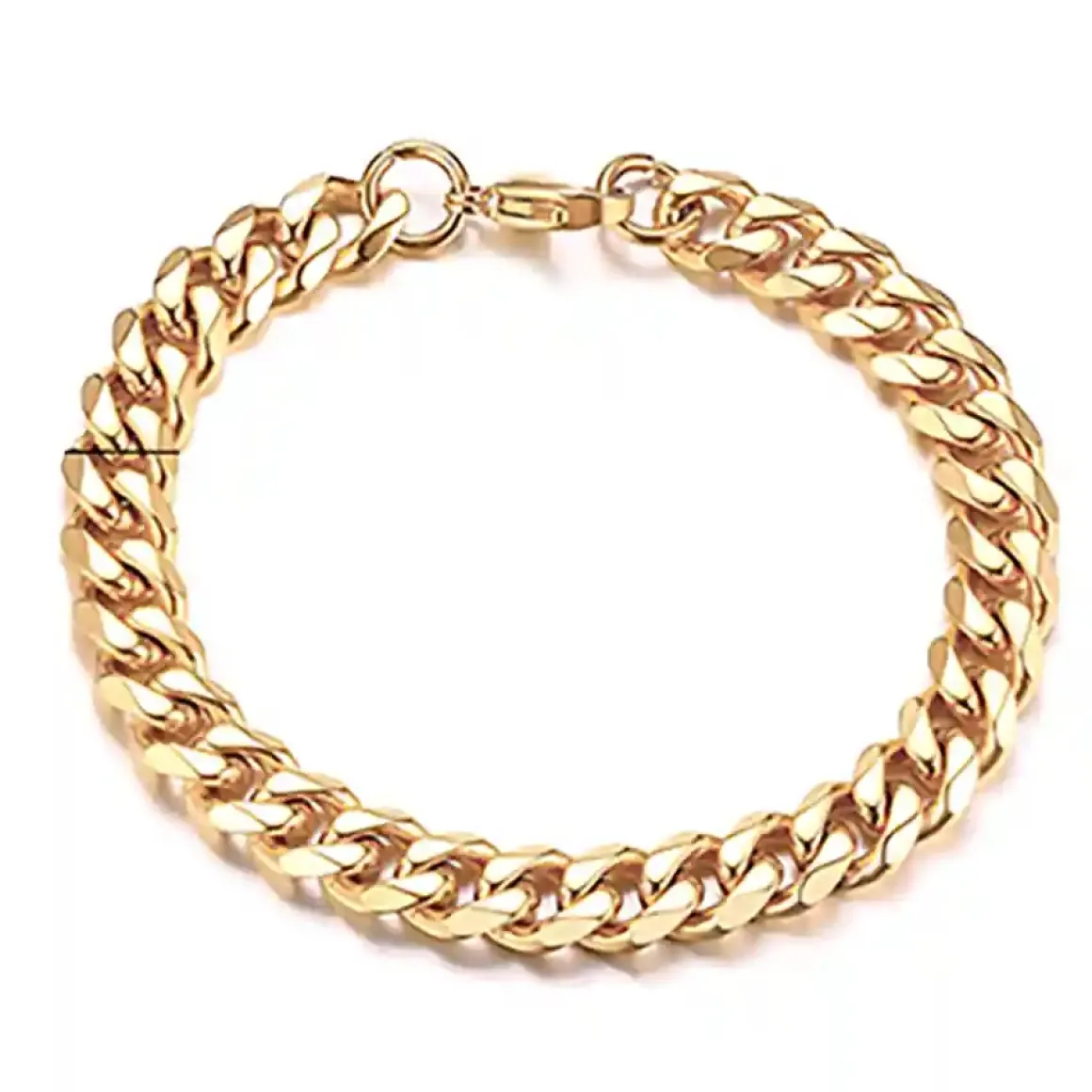 Cuban Chain Herrearmbånd i Forgyldt Rustfri Stål – 7 mm