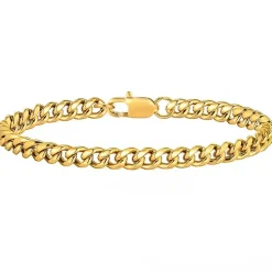 Cuban herrearmbånd i forgyldt stål.