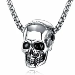 Ædelstål skull halssmykke