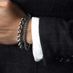 Dobbelt stålarmbånd X2