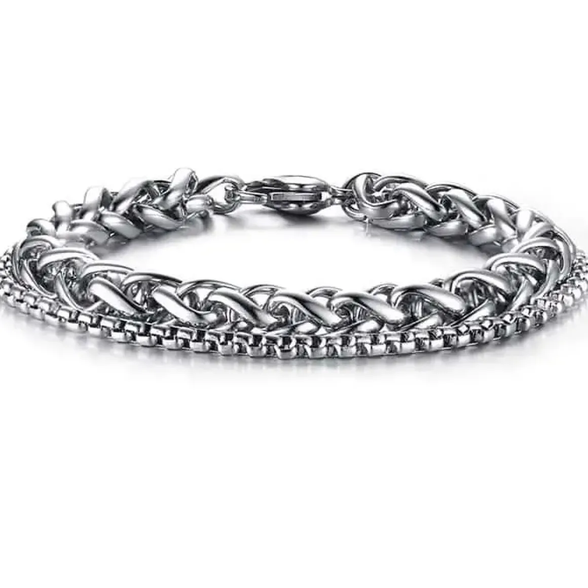 Dobbelt stålarmbånd X2