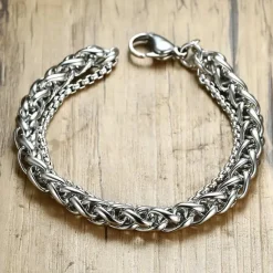 Dobbelt stålarmbånd X2