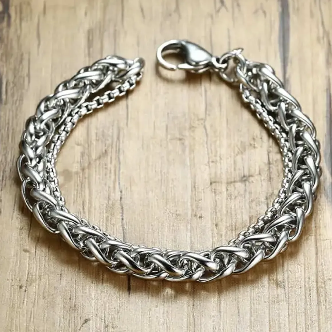 Dobbelt stålarmbånd X2