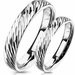 Dome forlovelsesring i blank ædelstål /Vielse