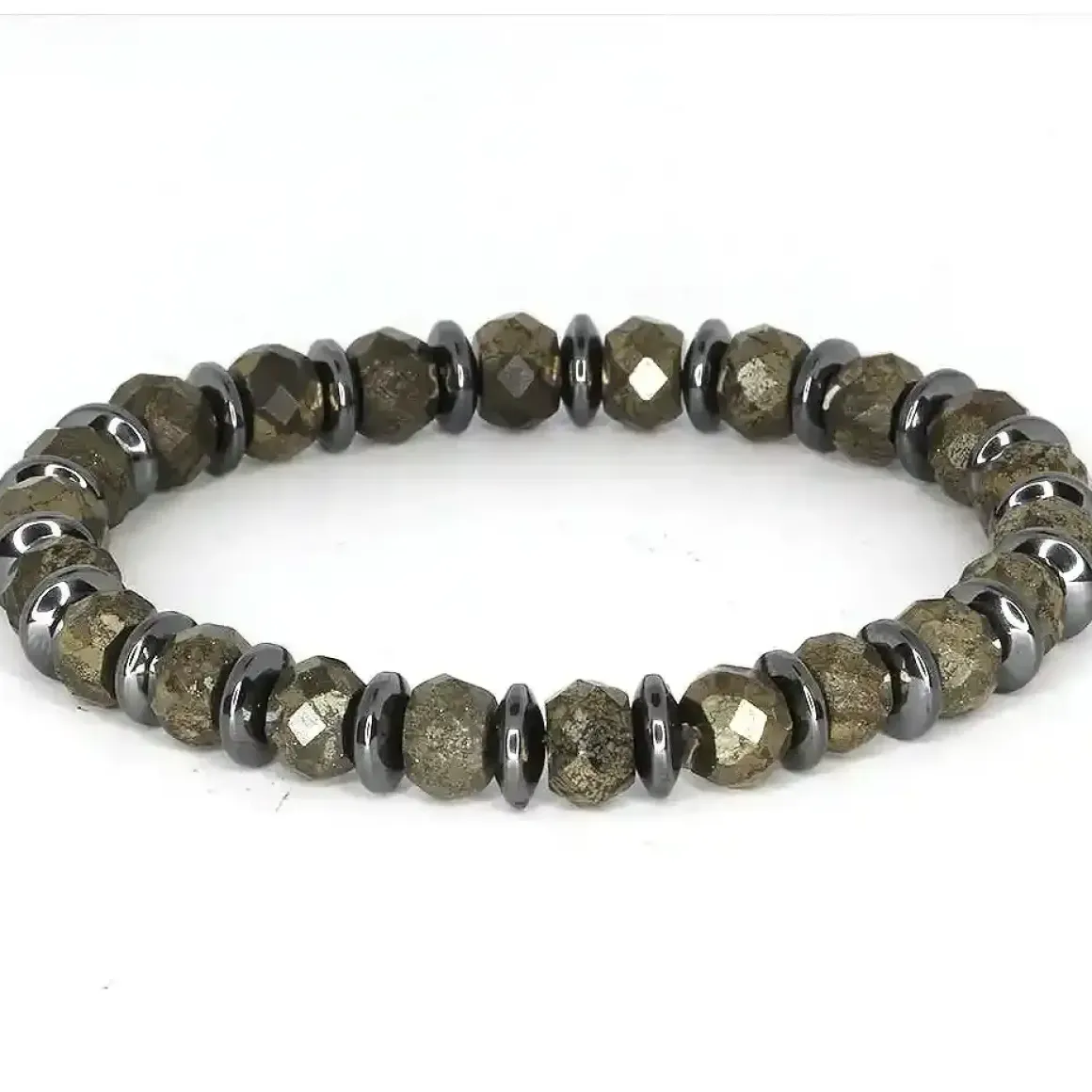 Eksklusivt herrearmbånd i hematit – 8 mm