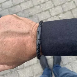 Elian læderarmbånd LUX Black in Black