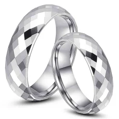Erato vielse / forlovelsesring i blank tungsten facet.