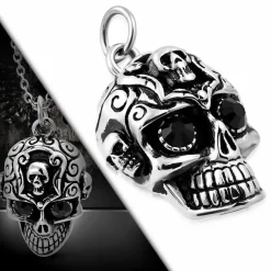 Face Of Skull - halssmykke med kæde