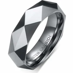 Facetsleben tungstenring med glans.