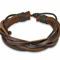 Fashion brunt læderarmbånd