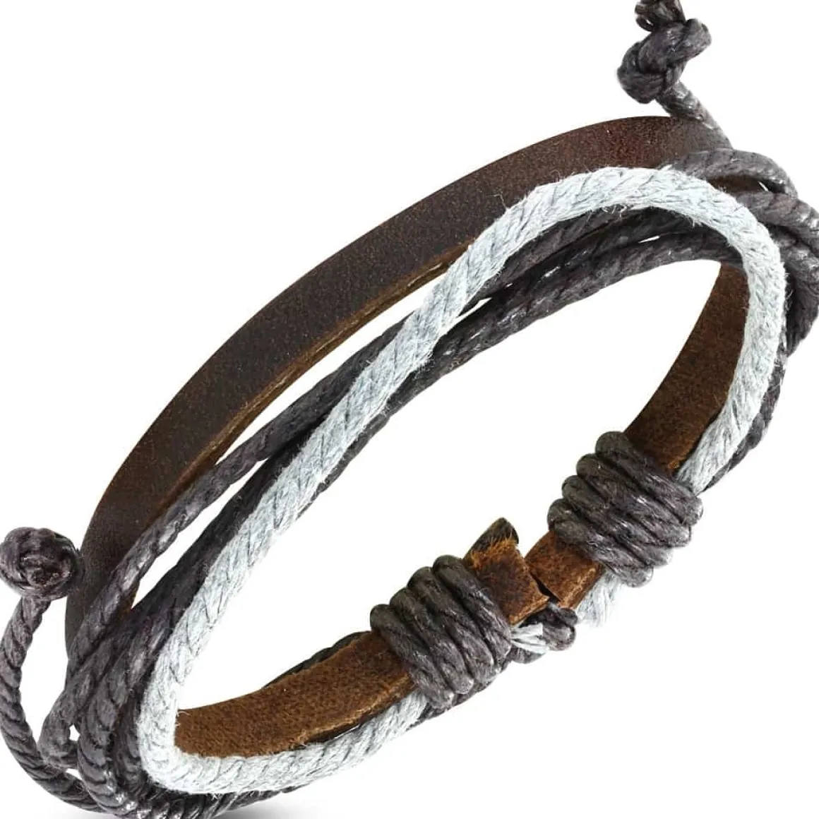 Fashionarmbånd i læder og bomuld