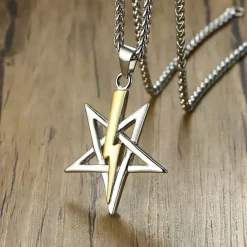 Five stars i ædelstål halskæde