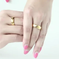 Flowline ring i forgyldt ædelstål