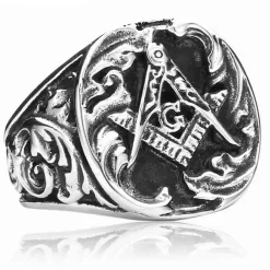 Frimurer ringen i rustfri stål.