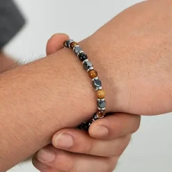 Gall perlearmbånd tiger eye