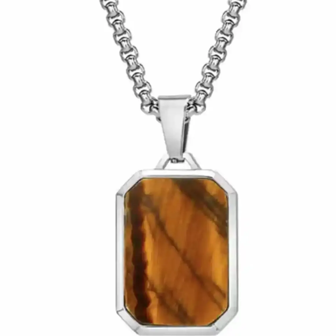 GEO Tiger tag halssmykke i ædelstål.