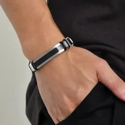 GF herrearmbånd i rustfri stål.