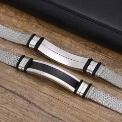 GF herrearmbånd i rustfri stål.