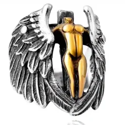 Girl bikerring i rustfri stål